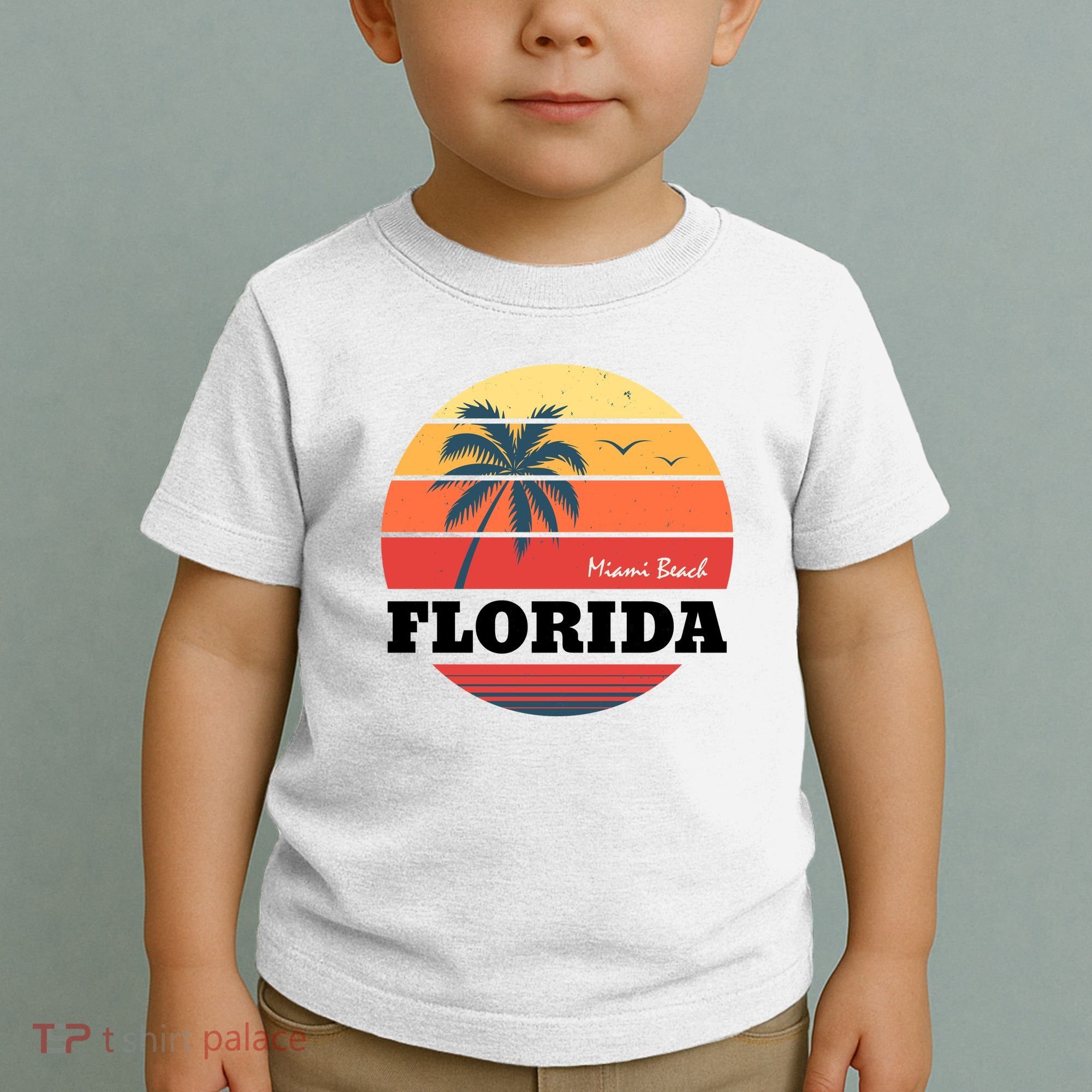 Miami Beach Florida Retro Circle Toddler T-Shirt