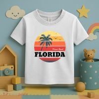 Miami Beach Florida Retro Circle Toddler T-Shirt thumb 3