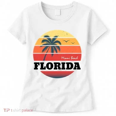 Miami Beach Florida Retro Circle Women's T-Shirt
