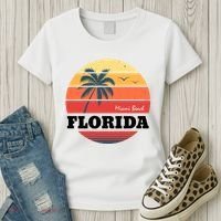 Miami Beach Florida Retro Circle Women's T-Shirt thumb 3