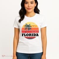Miami Beach Florida Retro Circle Women's T-Shirt thumb 4