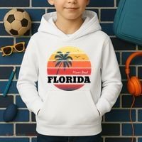 Miami Beach Florida Retro Circle Kids Hoodie thumb 2