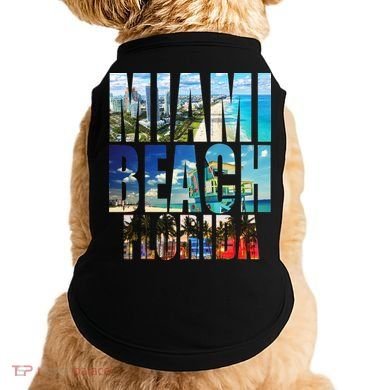 Miami Beach Florida Retro City Logo Doggie Tank