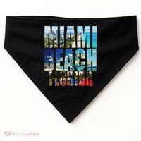 Miami Beach Florida Retro City Logo USA-Made Doggie Bandana thumb 0