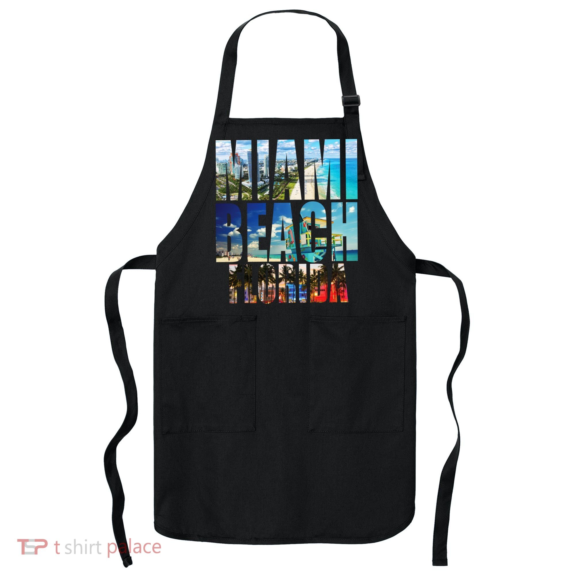 Miami Beach Florida Retro City Logo Apron