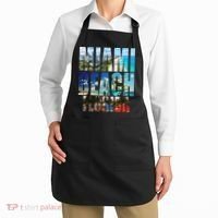 Miami Beach Florida Retro City Logo Apron thumb 2