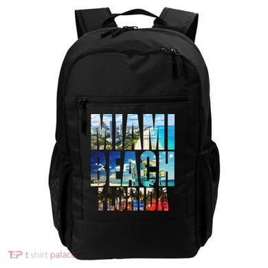 Miami Beach Florida Retro City Logo Backpack