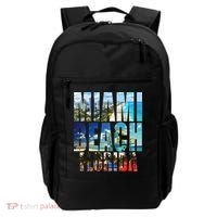 Miami Beach Florida Retro City Logo Backpack thumb 0
