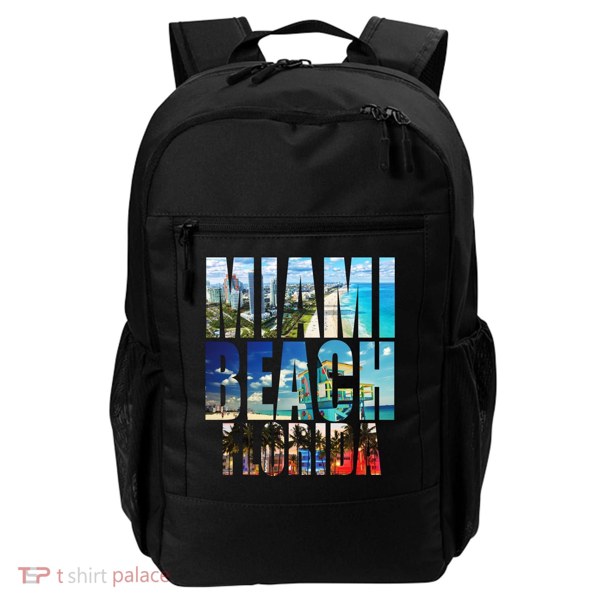 Miami Beach Florida Retro City Logo Backpack