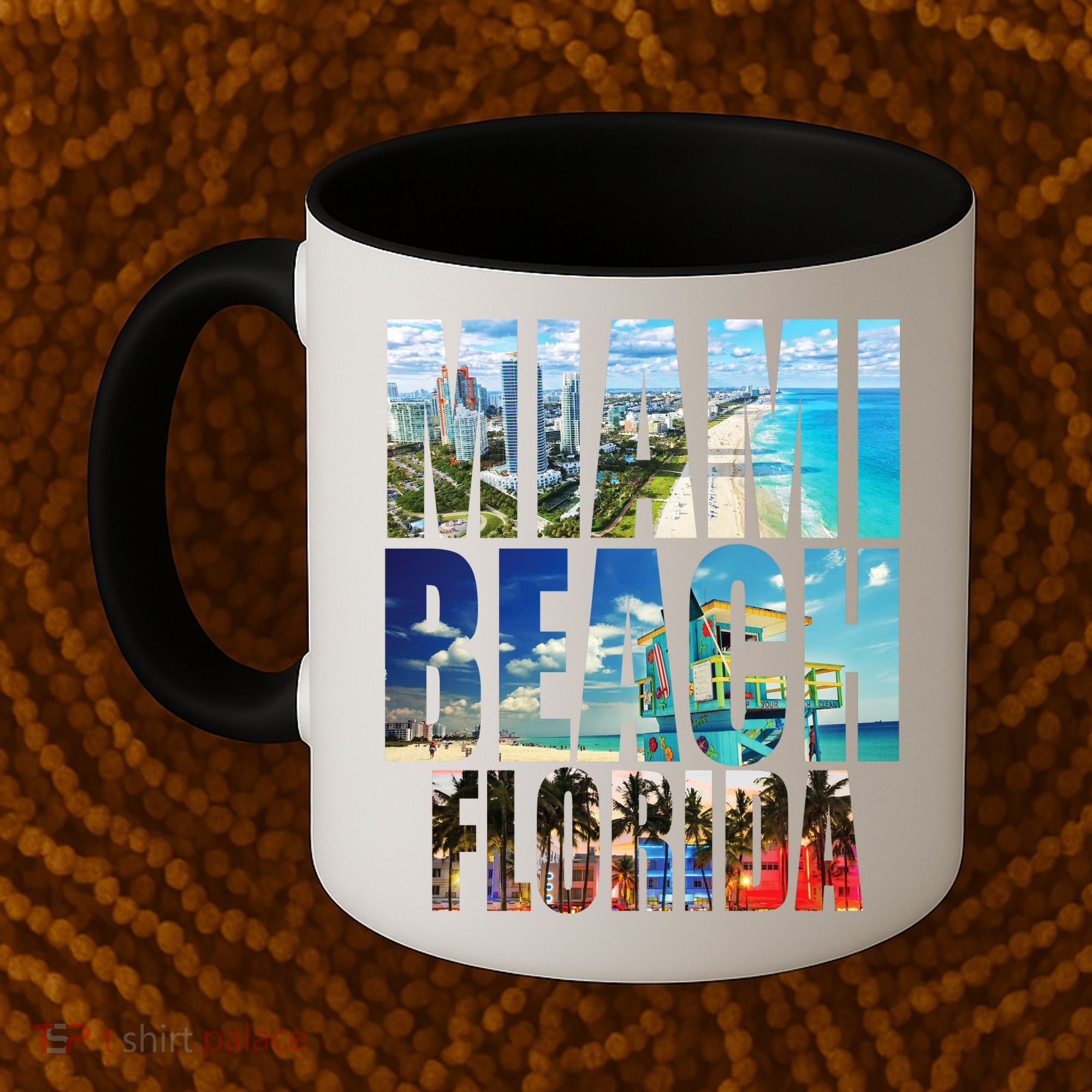 Miami Beach Florida Retro City Logo Coffee Mug