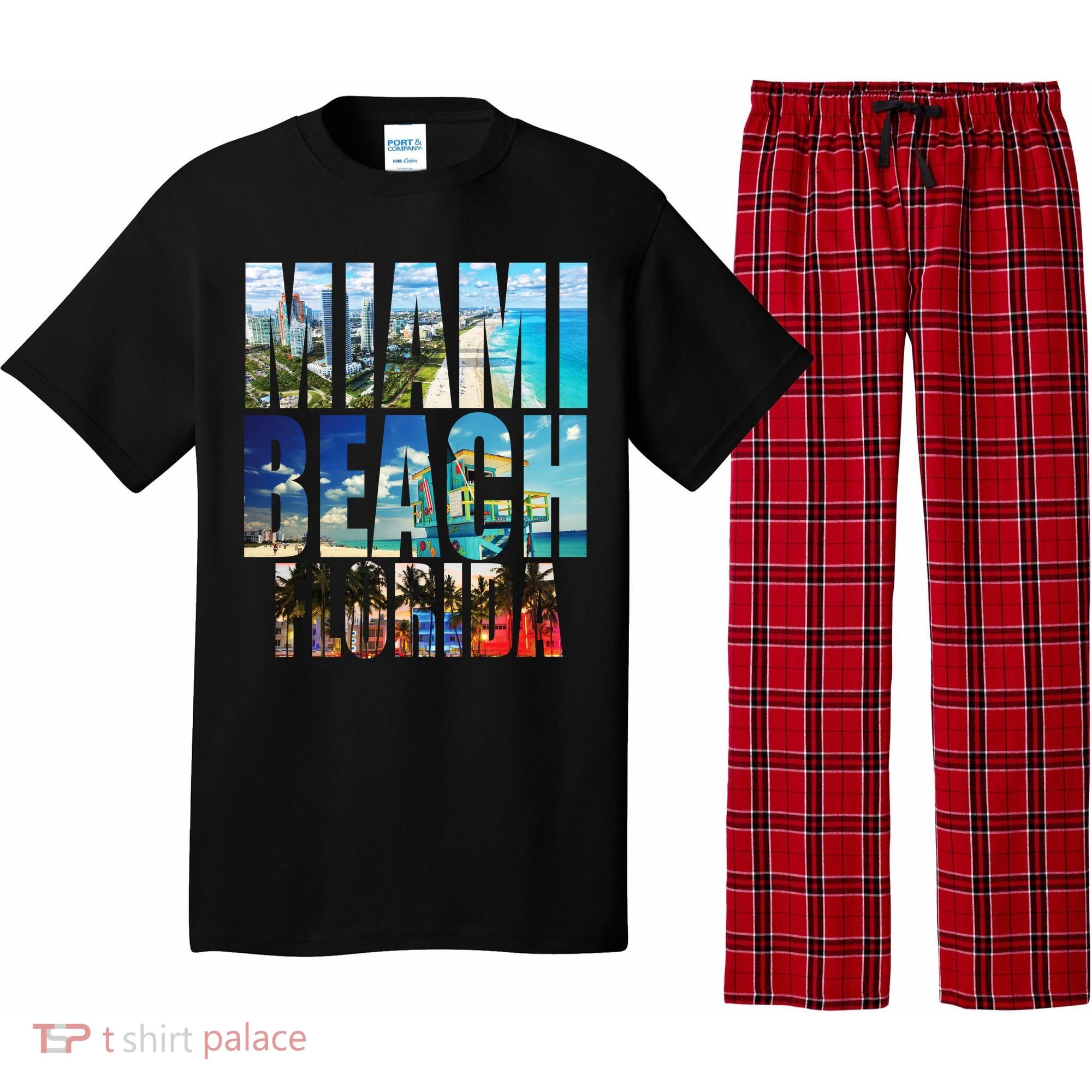 Miami Beach Florida Retro City Logo Pajama Set