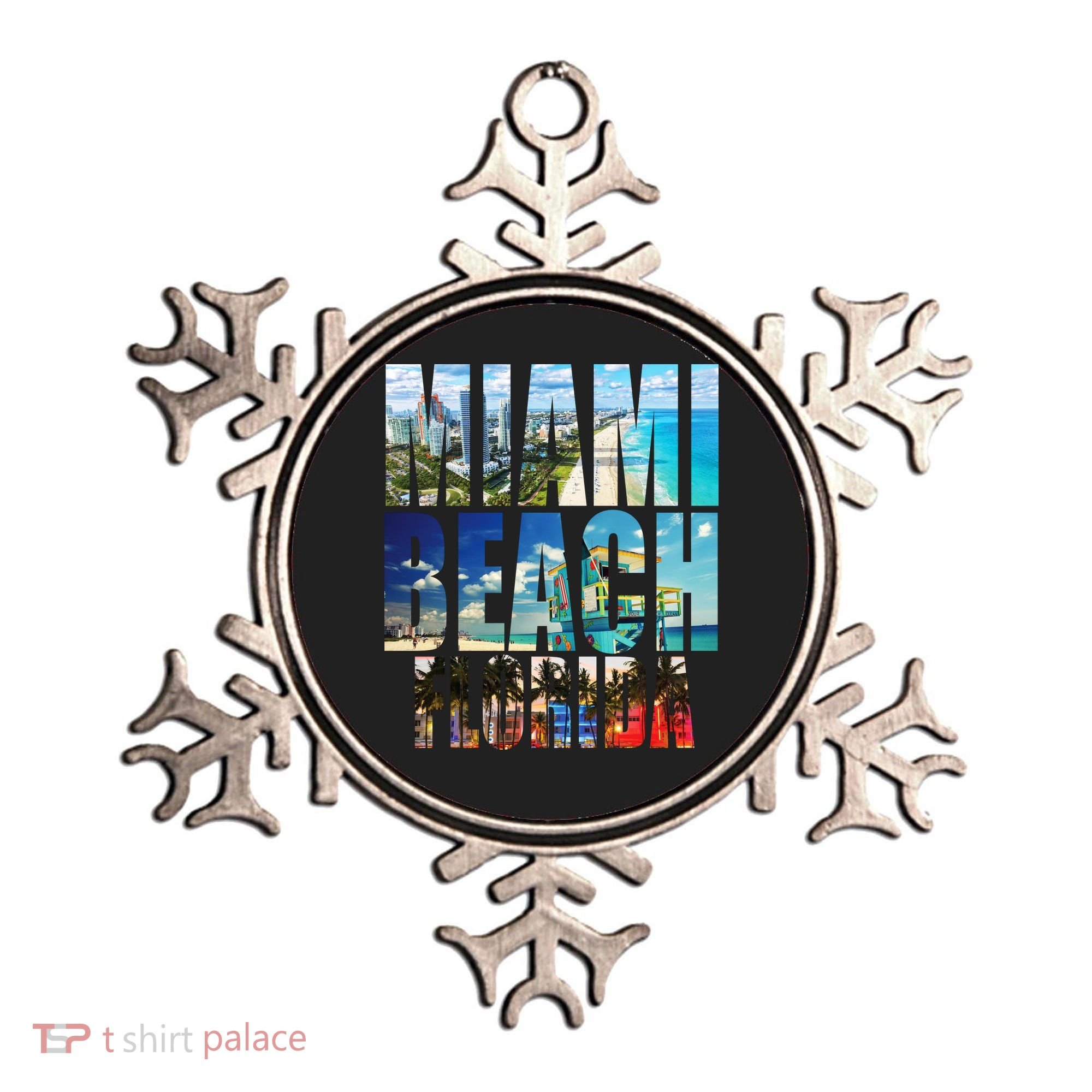 Miami Beach Florida Retro City Logo Ornament