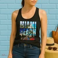 Miami Beach Florida Retro City Logo Women's Tank Top thumb 2