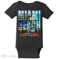 Miami Beach Florida Retro City Logo Baby Bodysuit thumb 0