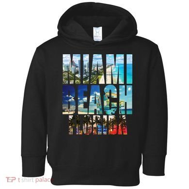 Miami Beach Florida Retro City Logo Toddler Hoodie