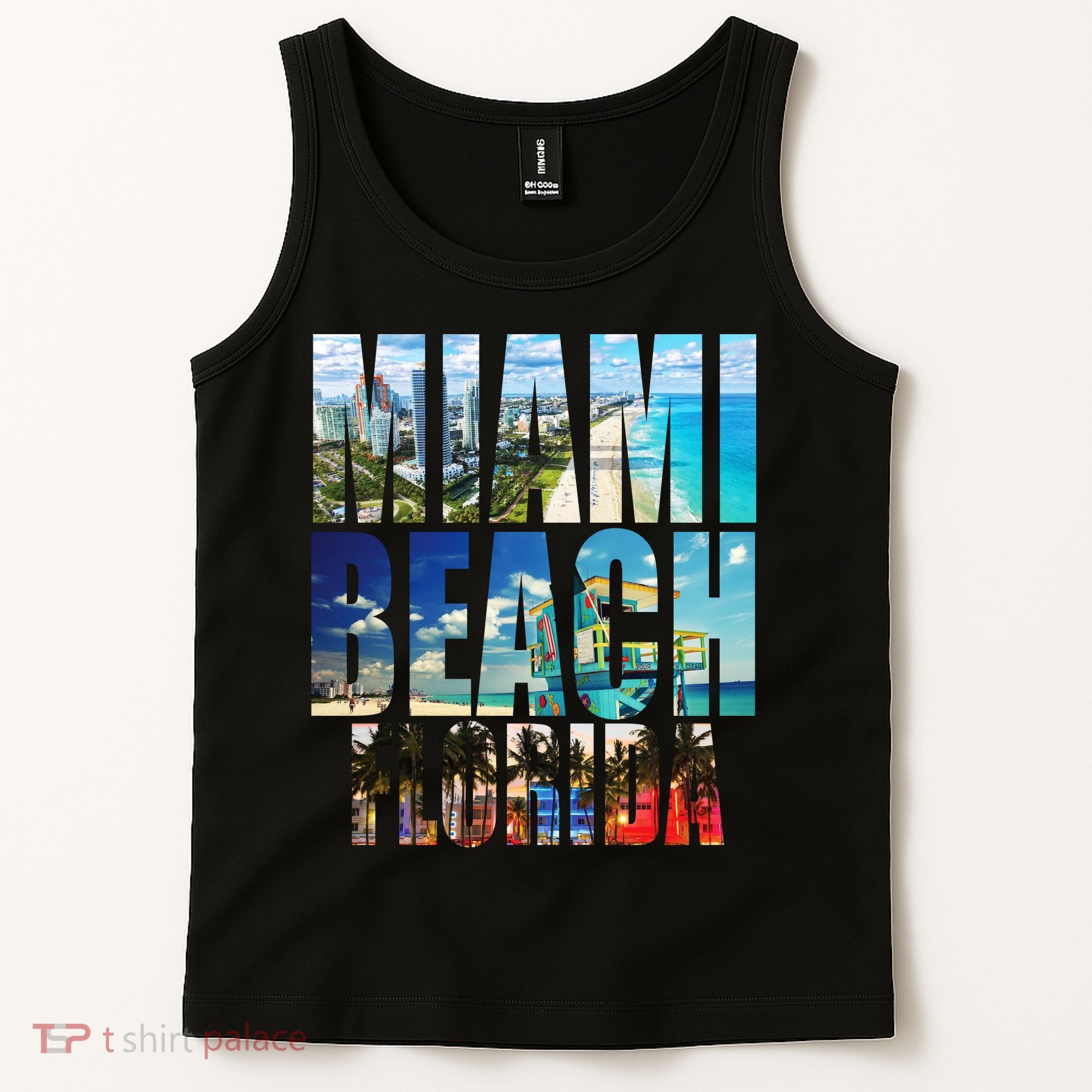 Miami Beach Florida Retro City Logo Tank Top