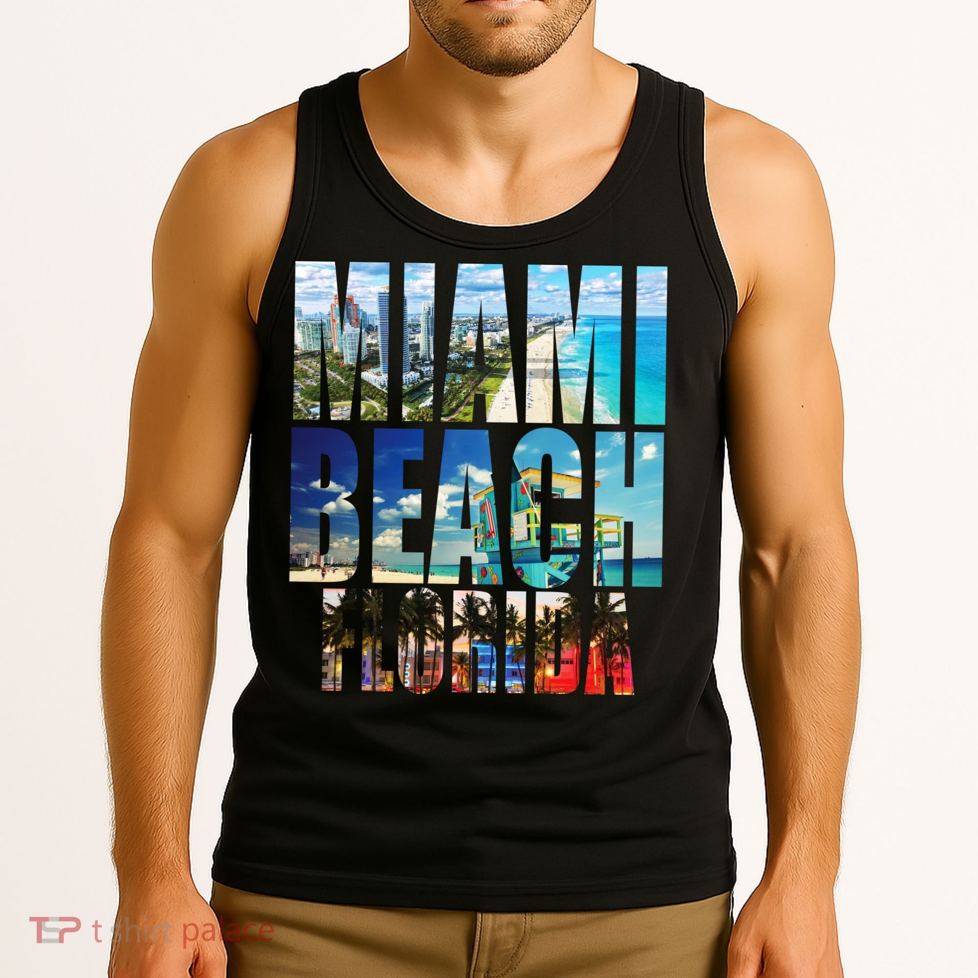 Miami Beach Florida Retro City Logo Tank Top