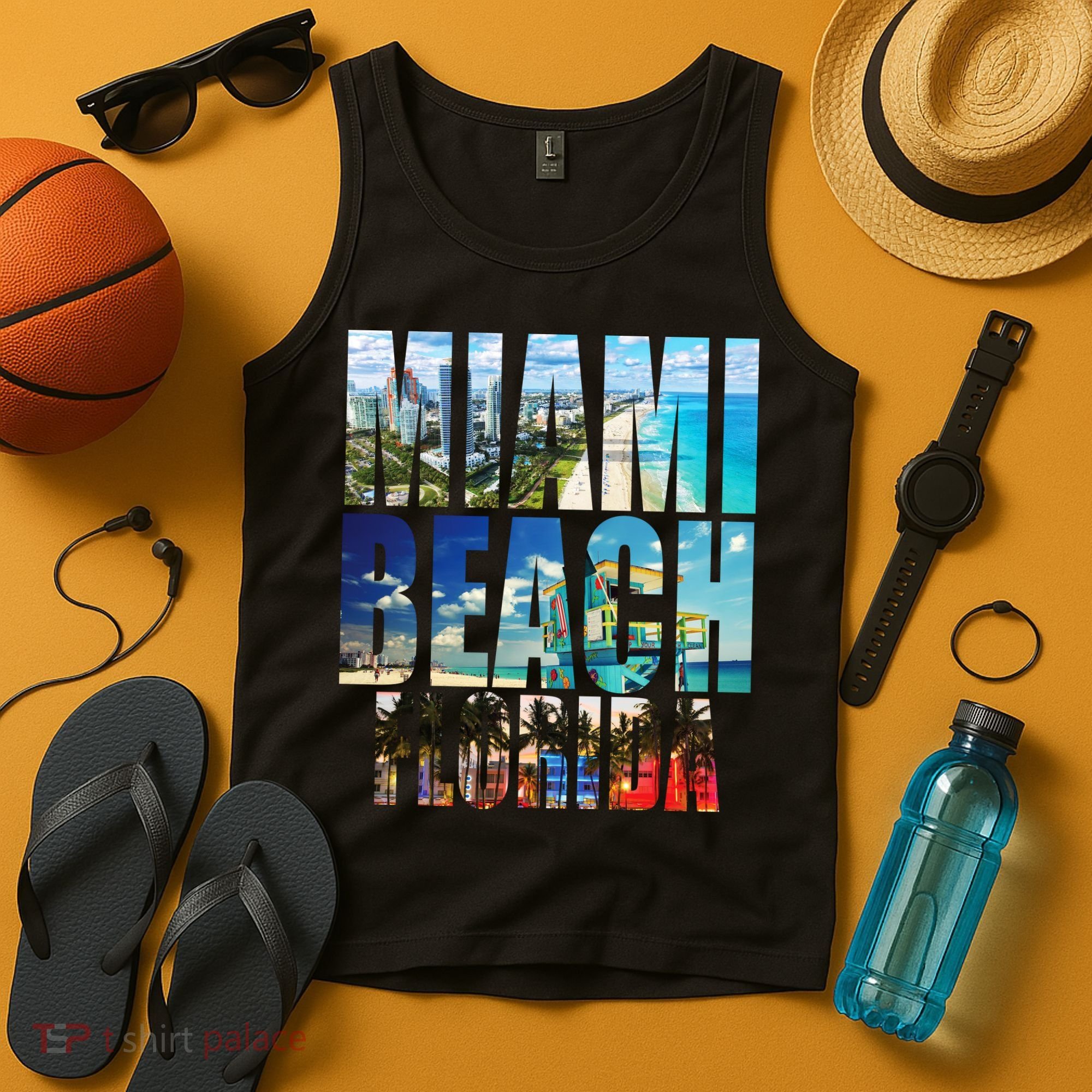 Miami Beach Florida Retro City Logo Tank Top