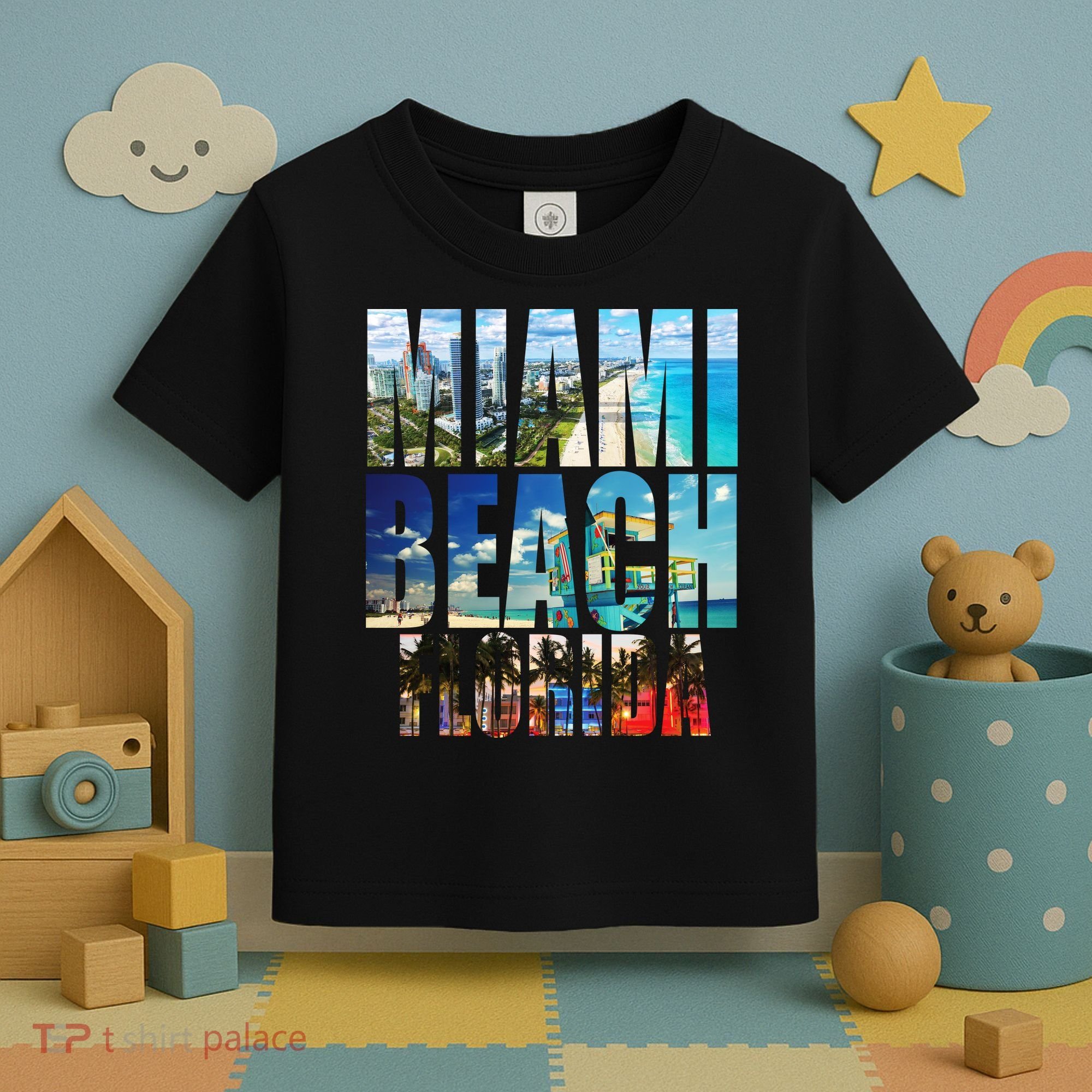 Miami Beach Florida Retro City Logo Toddler T-Shirt