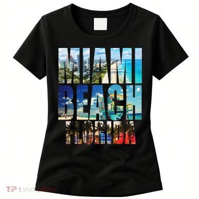 Miami Beach Florida Retro City Logo Women's T-Shirt