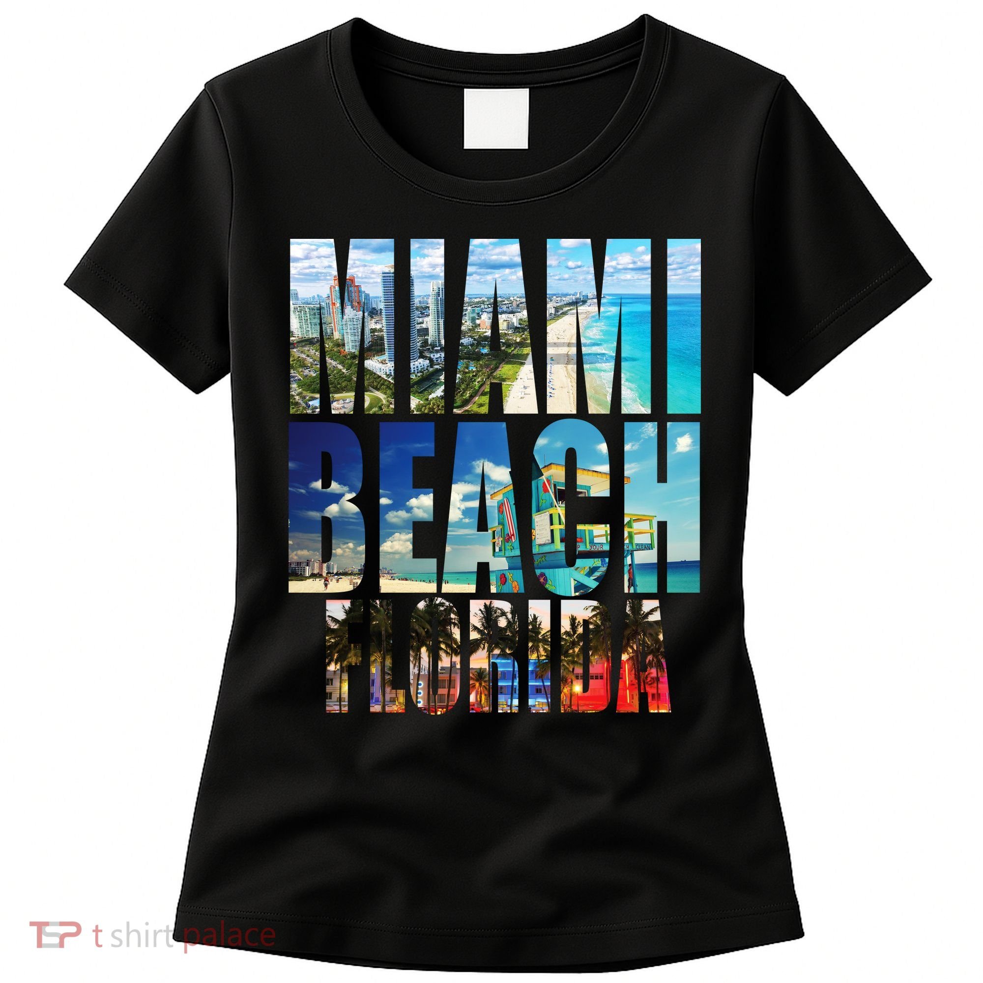 Miami Beach Florida Retro City Logo Women's T-Shirt