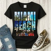 Miami Beach Florida Retro City Logo Women's T-Shirt thumb 3