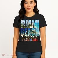 Miami Beach Florida Retro City Logo Women's T-Shirt thumb 4