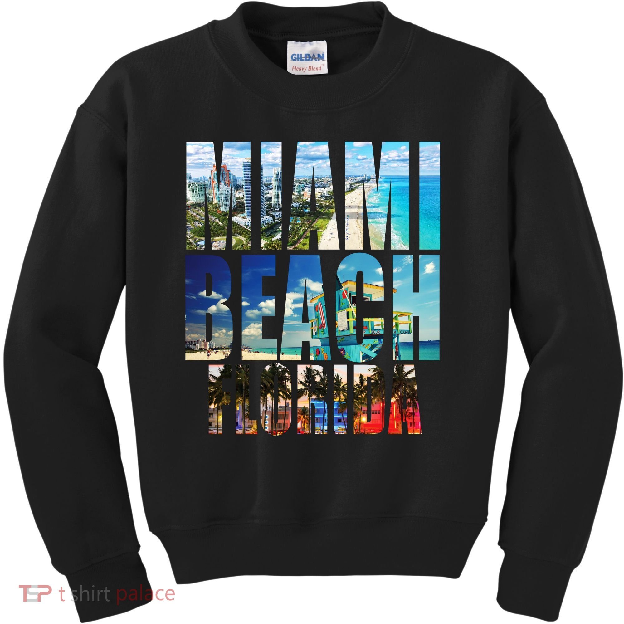 Miami Beach Florida Retro City Logo Kids Sweatshirt
