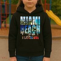 Miami Beach Florida Retro City Logo Kids Hoodie thumb 3