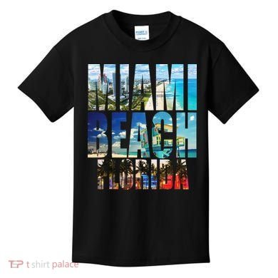 Miami Beach Florida Retro City Logo Kids T-Shirt