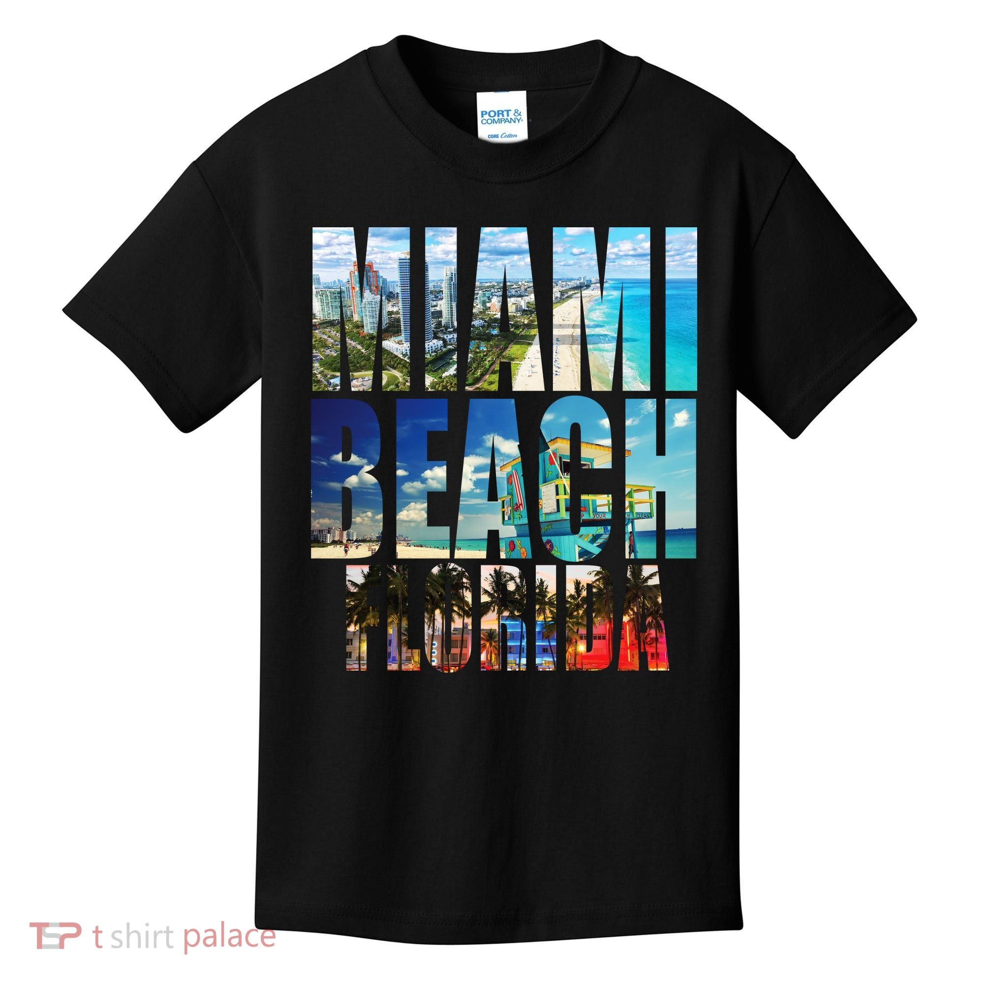 Miami Beach Florida Retro City Logo Kids T-Shirt