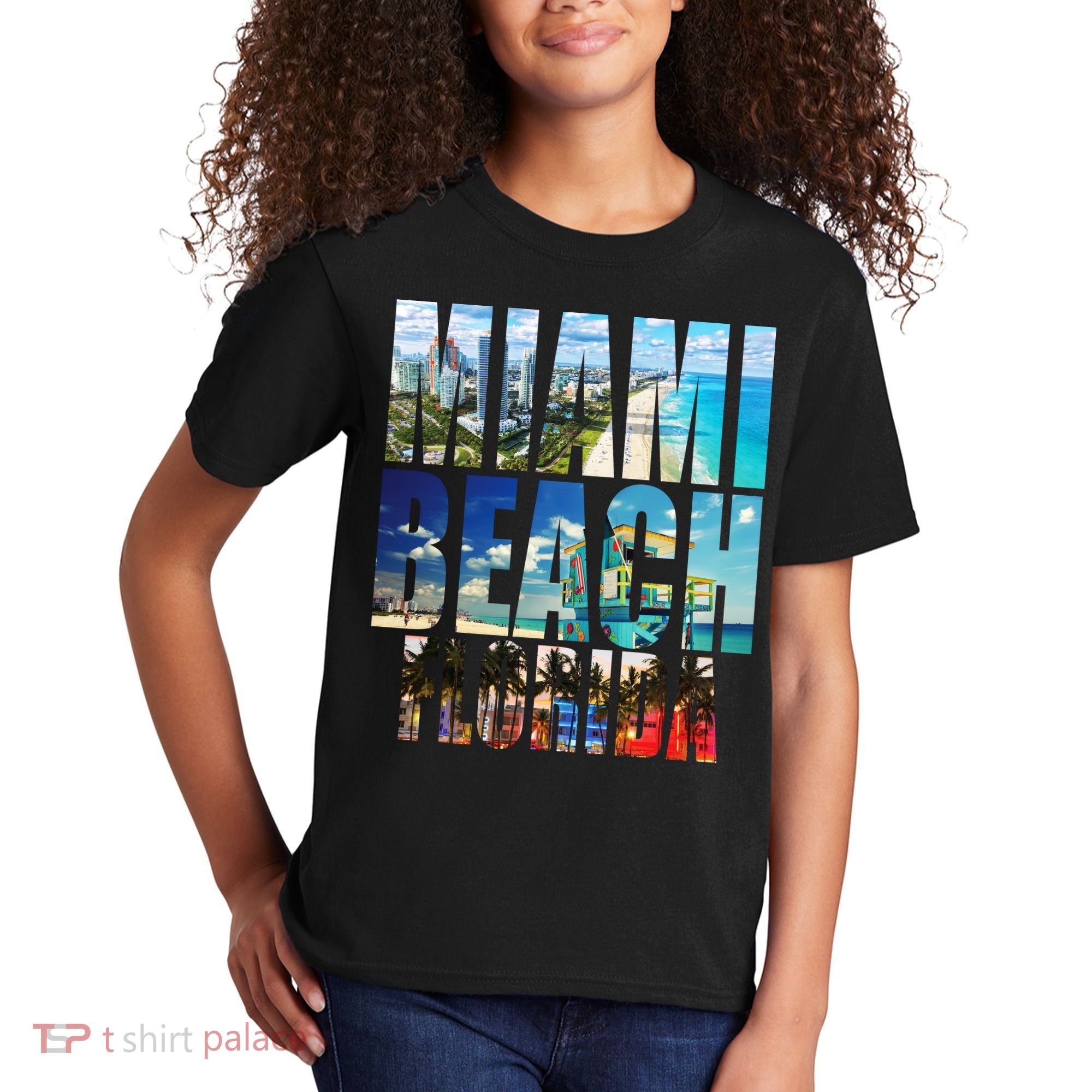 Miami Beach Florida Retro City Logo Kids T-Shirt