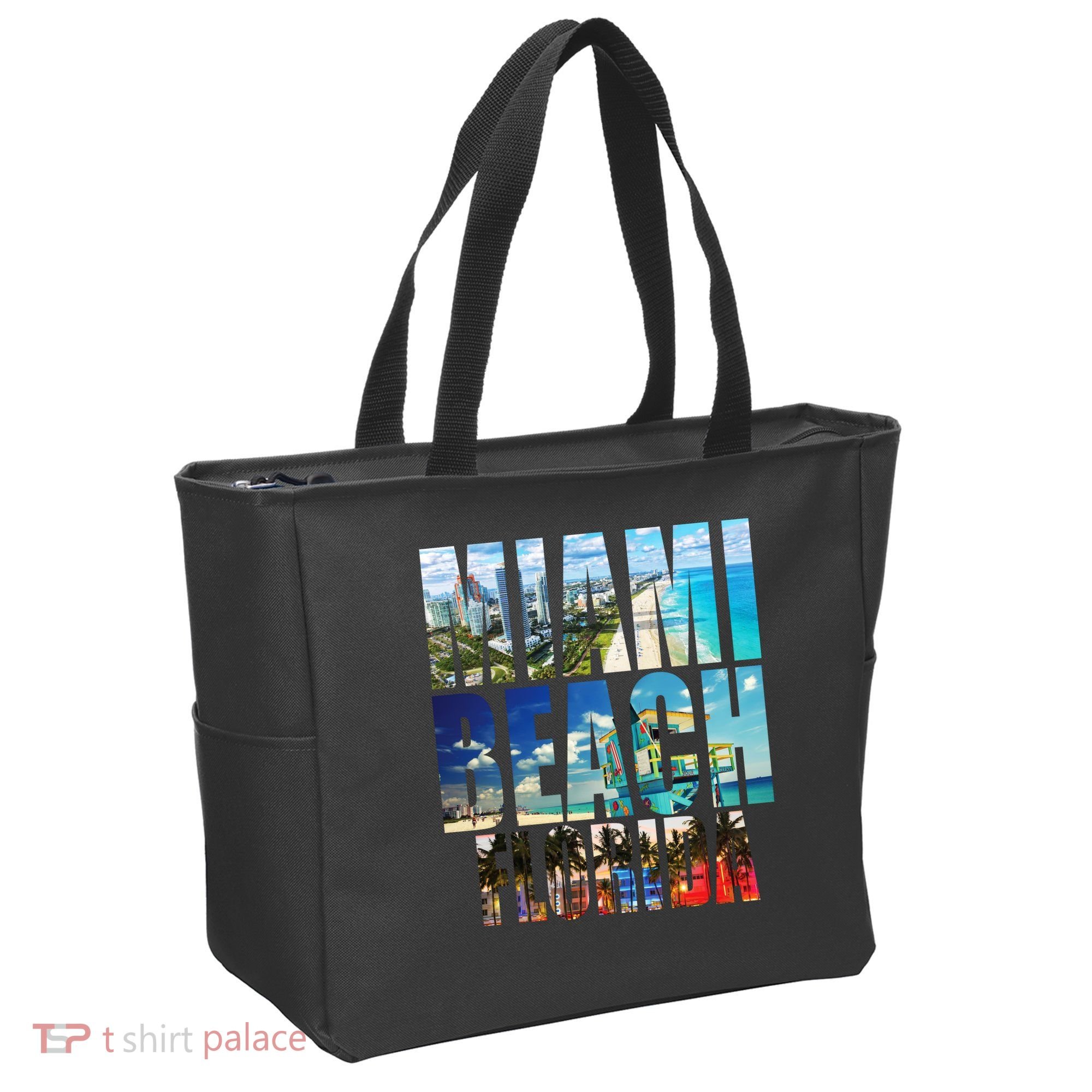 Miami Beach Florida Retro City Logo Tote Bag