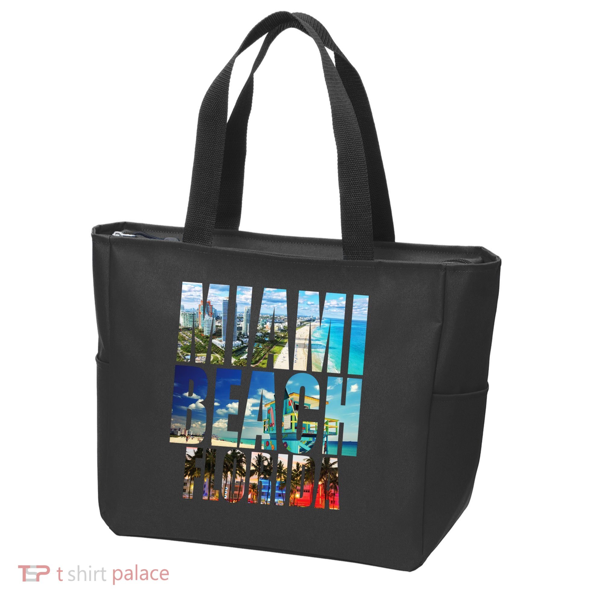 Miami Beach Florida Retro City Logo Tote Bag