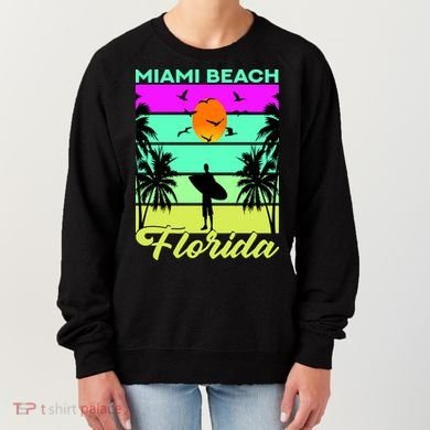 Miami Beach Florida Surfing Women's Sweatshirt
