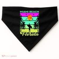 Miami Beach Florida Surfing USA-Made Doggie Bandana thumb 0