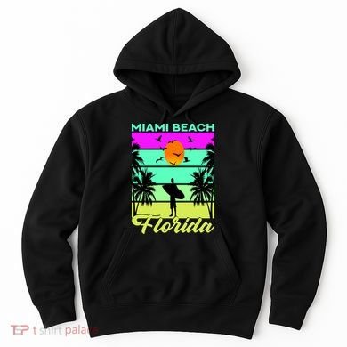 Miami Beach Florida Surfing Hoodie