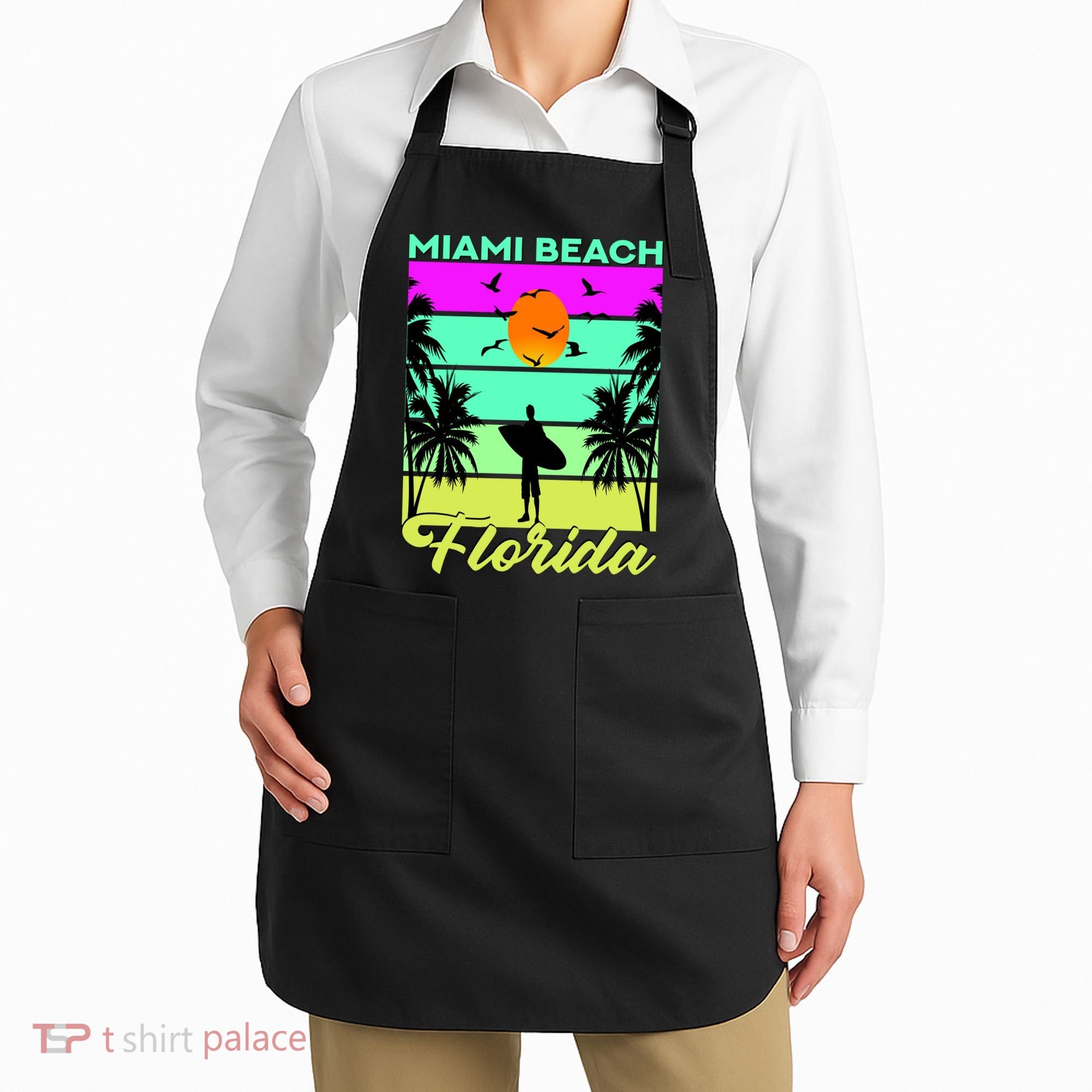Miami Beach Florida Surfing Apron
