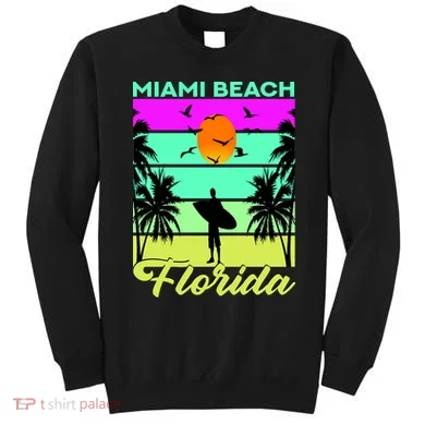 Miami Beach Florida Surfing Sweatshirt