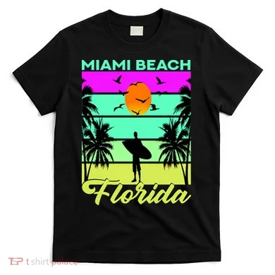 Miami Beach Florida Surfing T-Shirt