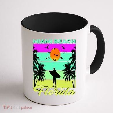 Miami Beach Florida Surfing Coffee Mug back