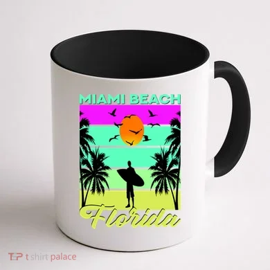 Miami Beach Florida Surfing Coffee Mug back