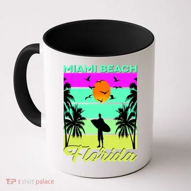 Miami Beach Florida Surfing Coffee Mug