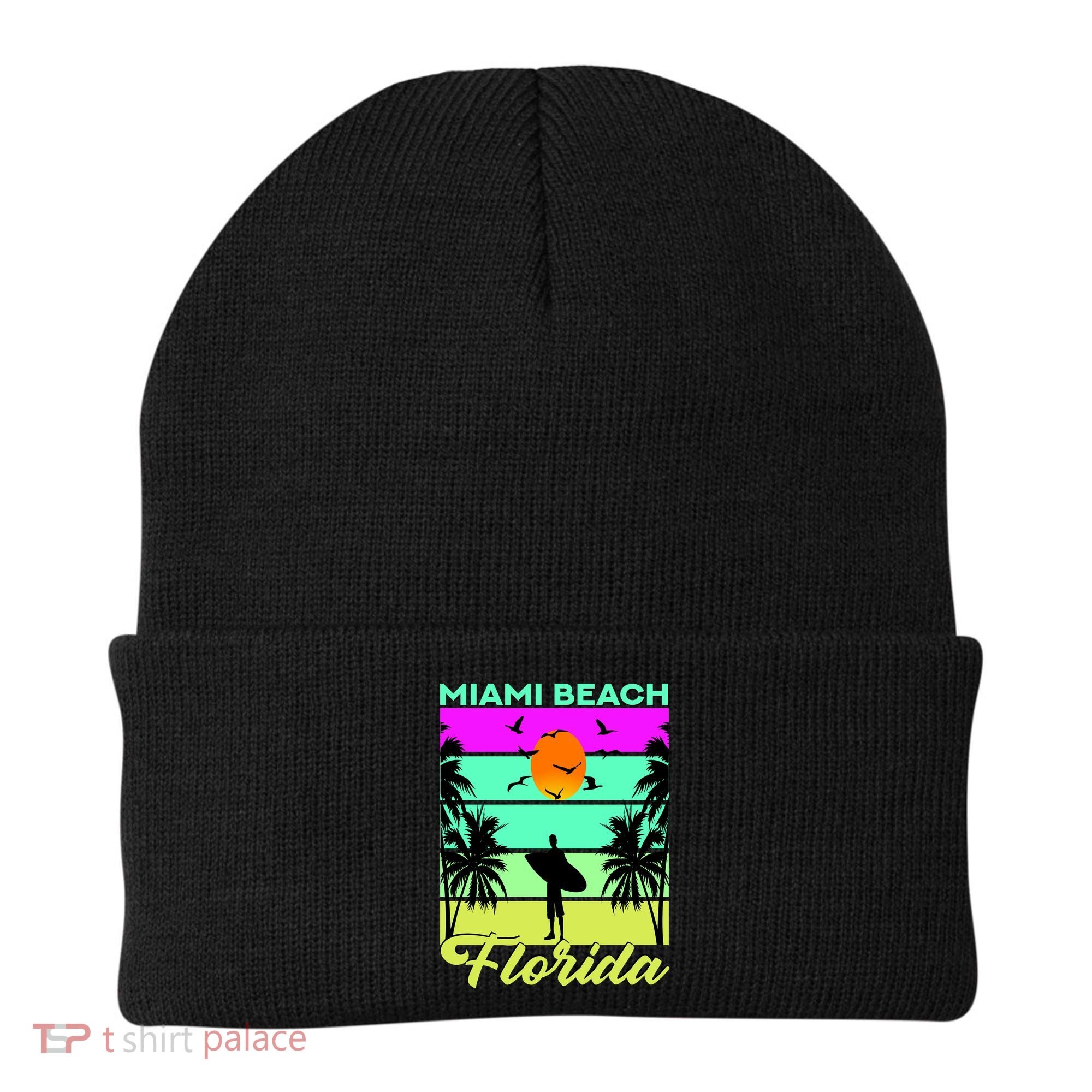 Miami Beach Florida Surfing Beanie