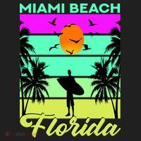 Miami Beach Florida Surfing Beanie thumb 2