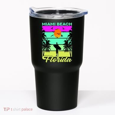 Miami Beach Florida Surfing Tumbler