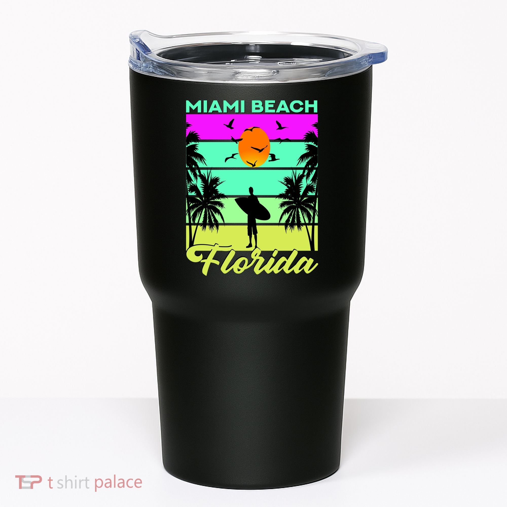 Miami Beach Florida Surfing Tumbler