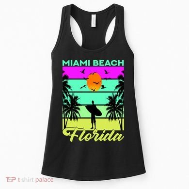Miami Beach Florida Surfing Women's Tank Top