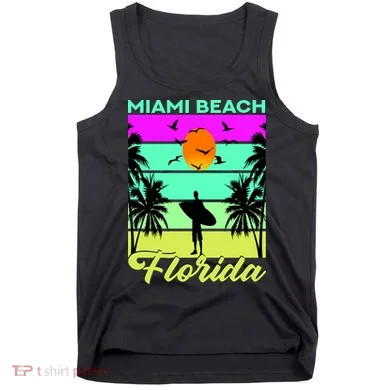 Miami Beach Florida Surfing Tank Top