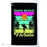 Miami Beach Florida Surfing Golf Towel thumb 0